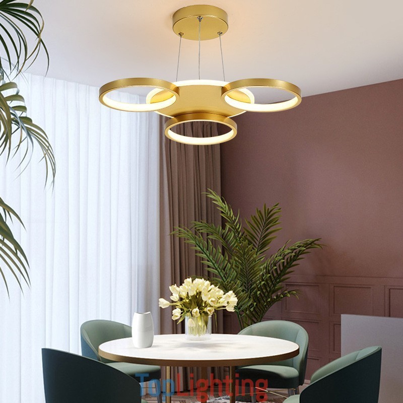 Gold Modern Contemporary Nordic Style Circle Ceiling Chandelier with Remote Control Also Can Be Used As Wall Light