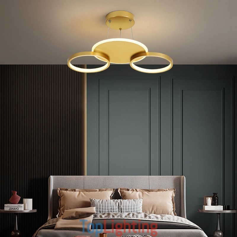 Gold Modern Contemporary Nordic Style Circle Ceiling Chandelier with Remote Control Also Can Be Used As Wall Light