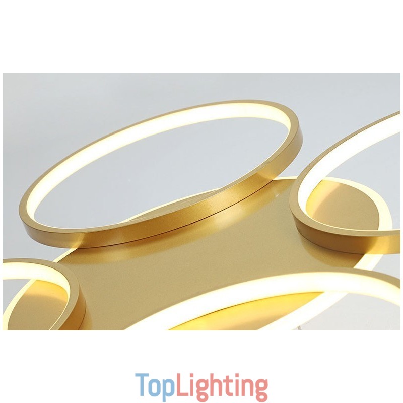 Gold Modern Contemporary Nordic Style Circle Ceiling Chandelier with Remote Control Also Can Be Used As Wall Light