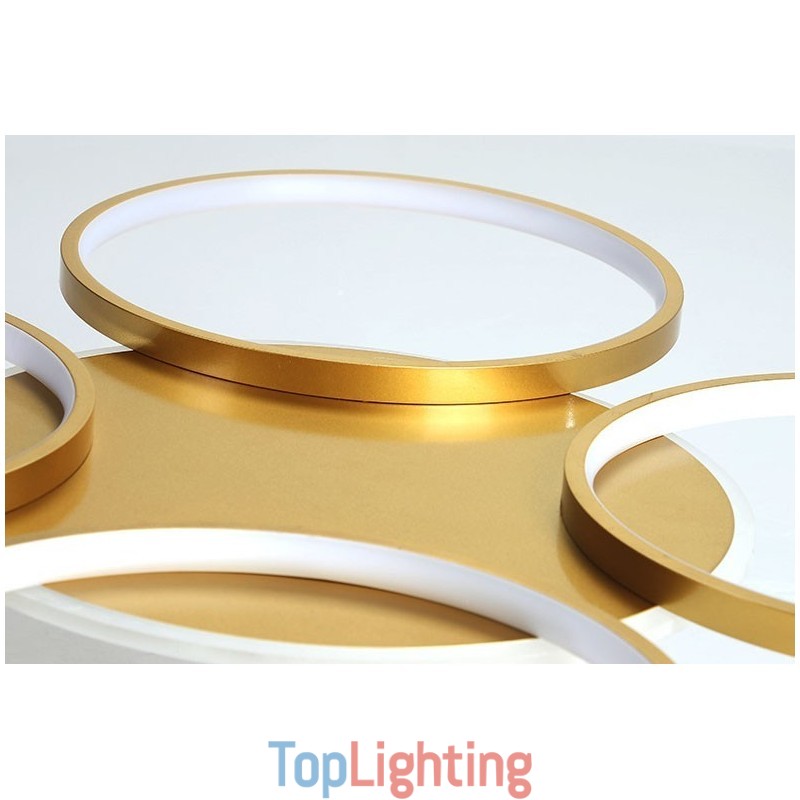 Gold Modern Contemporary Nordic Style Circle Ceiling Chandelier with Remote Control Also Can Be Used As Wall Light