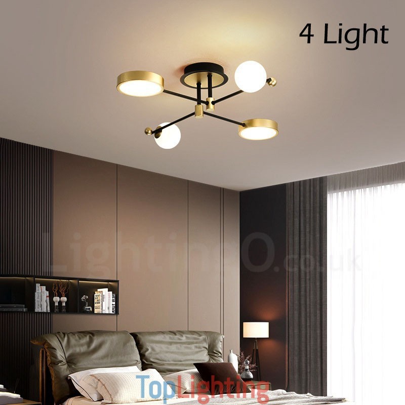 Gold Black Ceiling Modern Metal Chandelier