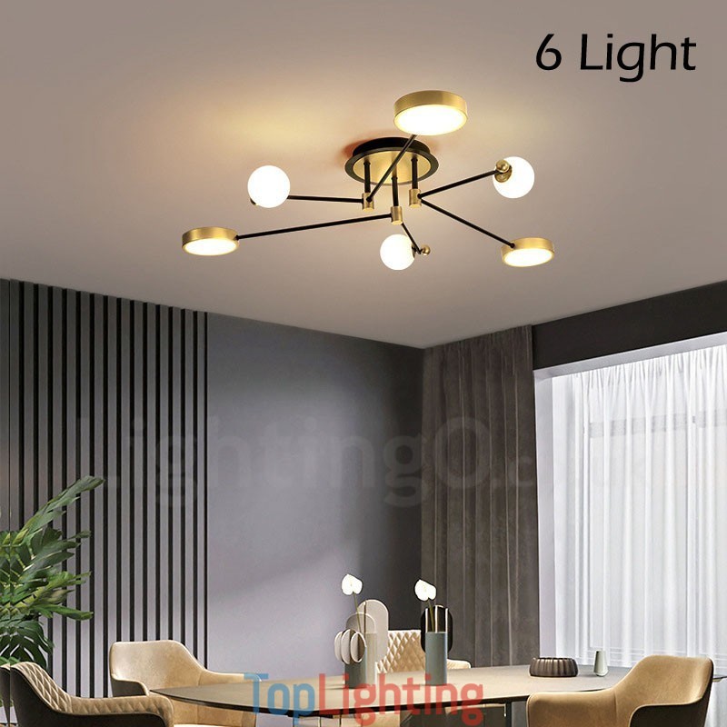 Gold Black Ceiling Modern Metal Chandelier