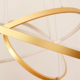 Dimmable Pendant Light with Remote Control Gold Modern Design Three Rings