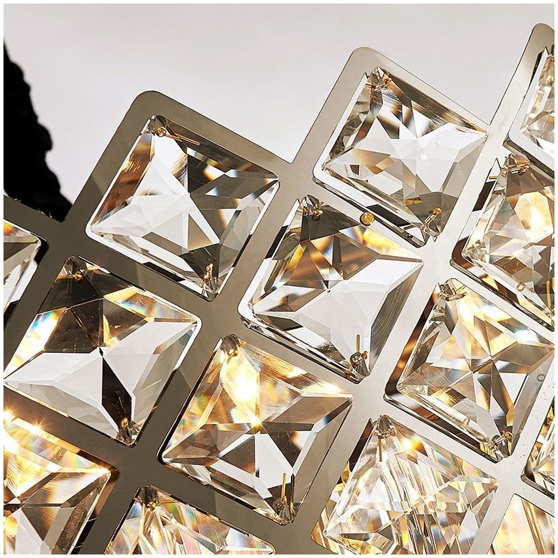 Luxury Postmodern Silver Round K9 Crystal Pendant Chandelier