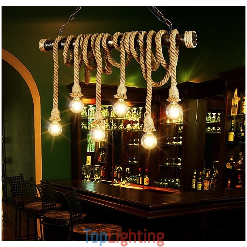 Vintage Traditional Classic Nordic Style Hemp Rope Chandelier