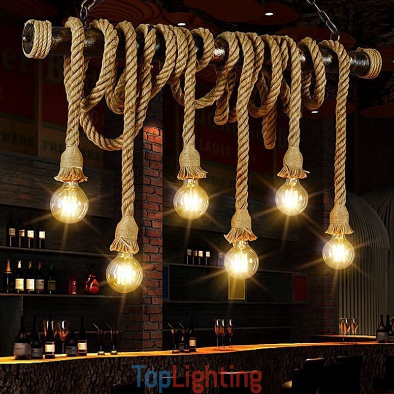 Vintage Traditional Classic Nordic Style Hemp Rope Chandelier
