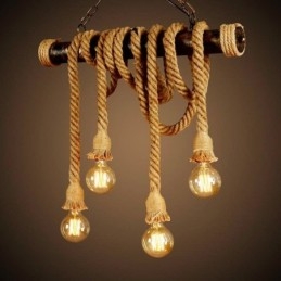 Vintage Traditional Classic Nordic Style Hemp Rope Chandelier