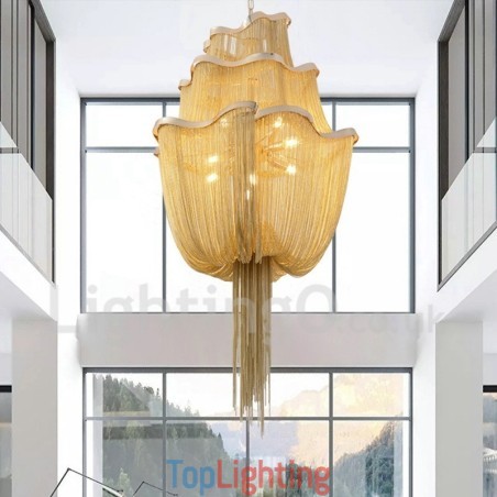 Tassels Chandelier Designer Pendant Light Silver Gold Colour Tassels Chandelier Designer Pendant Light Silver Gold Colour