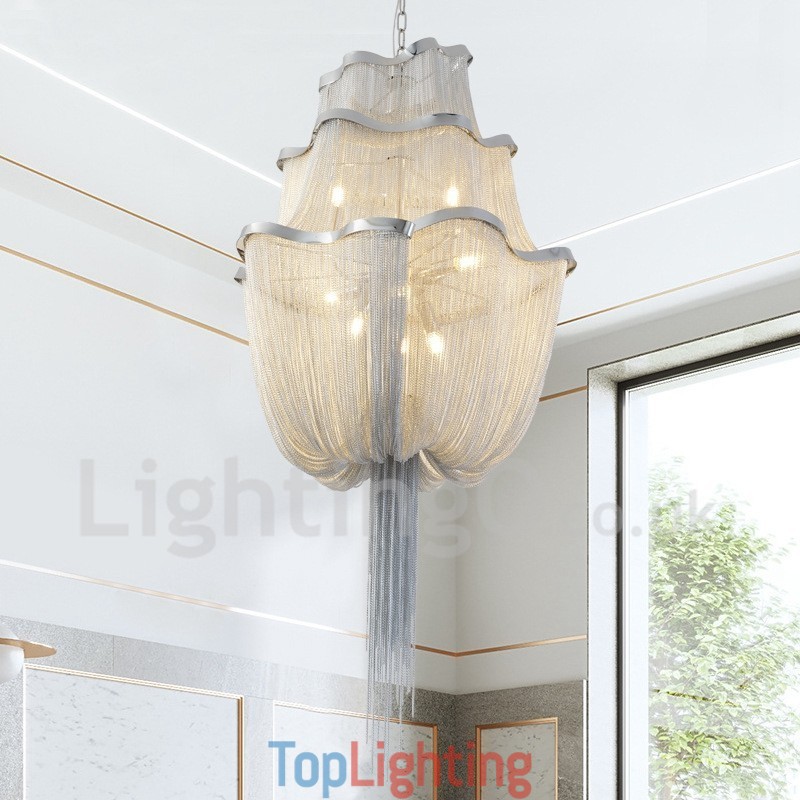 Tassels Chandelier Designer Pendant Light Silver Gold Colour