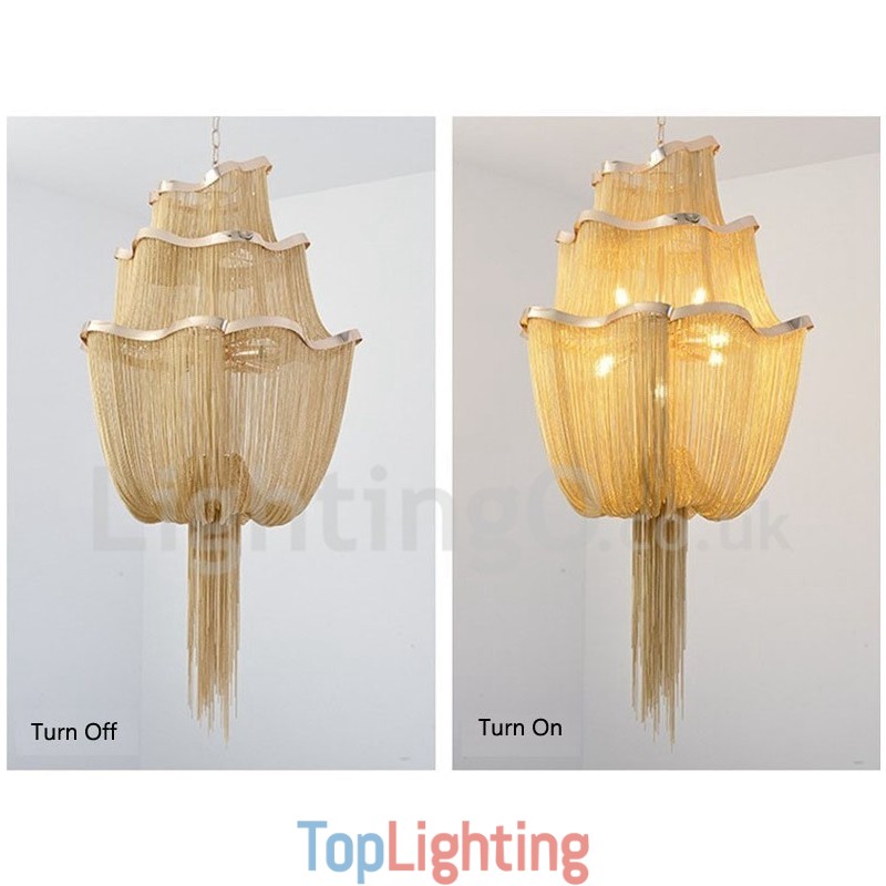 Tassels Chandelier Designer Pendant Light Silver Gold Colour