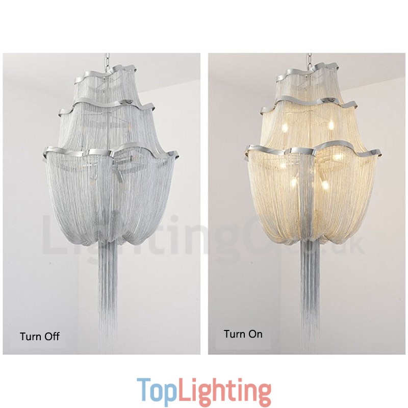 Tassels Chandelier Designer Pendant Light Silver Gold Colour