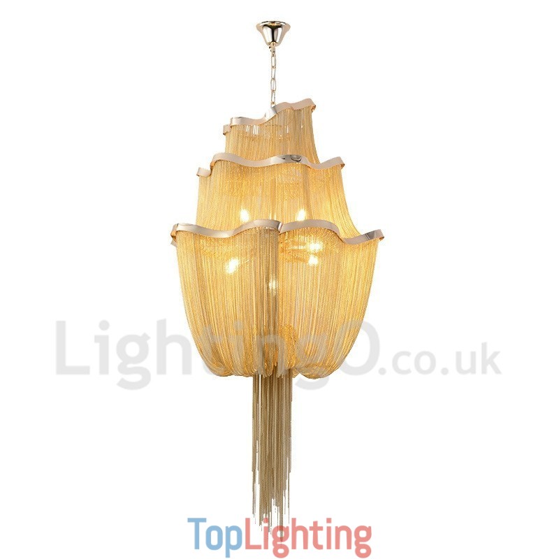Tassels Chandelier Designer Pendant Light Silver Gold Colour