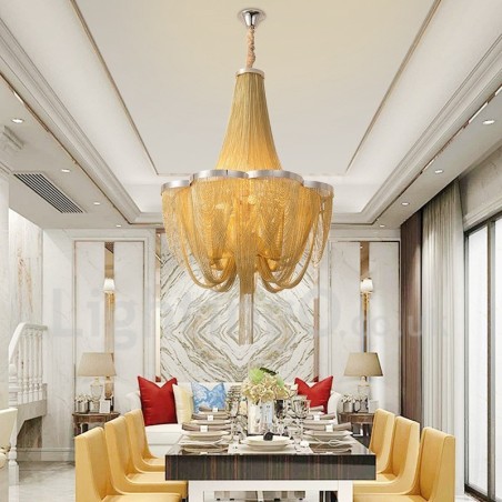 Tassels Chandelier Designer Pendant Light Silver Gold Colour Tassels Chandelier Designer Pendant Light Silver Gold Colour