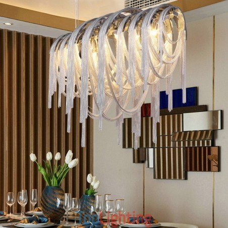 Tassels Chandelier Designer Pendant Light Silver Gold Colour Tassels Chandelier Designer Pendant Light Silver Gold Colour