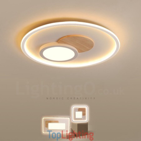 Wood Dimmable Modern Contemporary Nordic Style Flush Mount Round Ceiling Lights with Remote Control Also Can Be Used As Wall Light Wood Dimmable Modern Contemporary Nordic Style Flush Mount Round Ceiling Lights with Remote Control Also Can Be Used As Wall Light