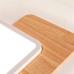 Wood Dimmable Modern Contemporary Nordic Style Rectangle Flush Mount Ceiling Lights with Remote Control Also Can Be Used As Wall Light