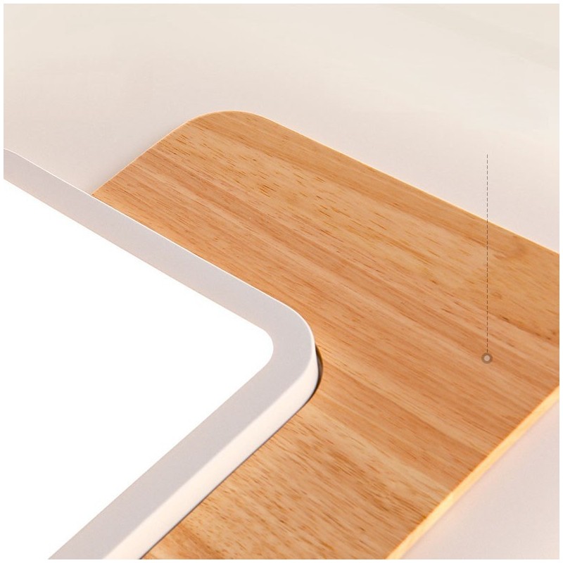 Wood Dimmable Modern Contemporary Nordic Style Rectangle Flush Mount Ceiling Lights with Remote Control Also Can Be Used As Wall Light