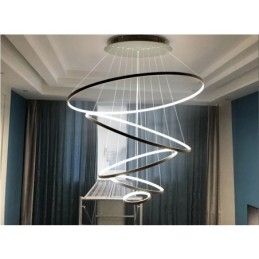 Large 4 Rings 5 Rings Black White Gold Pendant Light Modern Design
