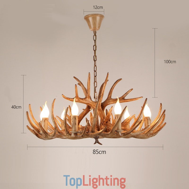 9 Light Two Tiers Rustic Artistic Retro Antler Antique Chandelier