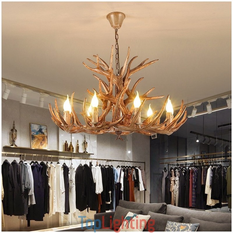 9 Light Three Tiers Rustic Artistic Retro Antler Antique Chandelier