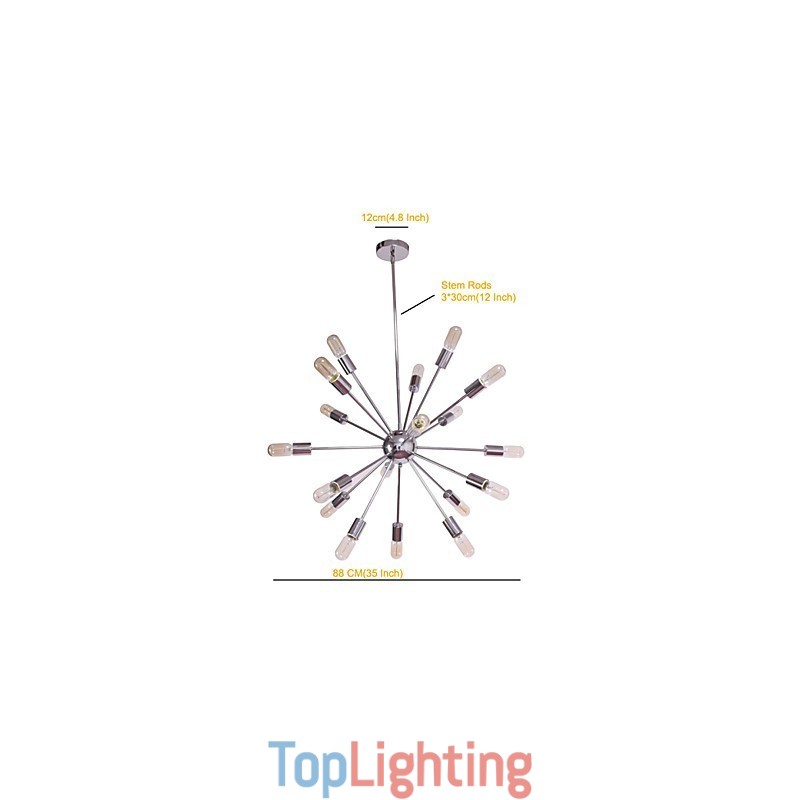 Chandelier Modern Globe Living Pendant Dining Shopping Store Night Metal Chrome