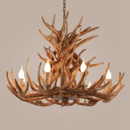 9 Light 4 Tiers Rustic Artistic Retro Antler Antique Chandelier