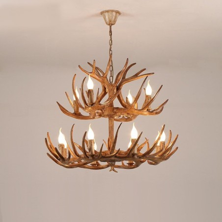 12 (8+4) Light 2 Tiers Rustic Artistic Retro Antler Antique Chandelier 12 (8+4) Light 2 Tiers Rustic Artistic Retro Antler Antique Chandelier