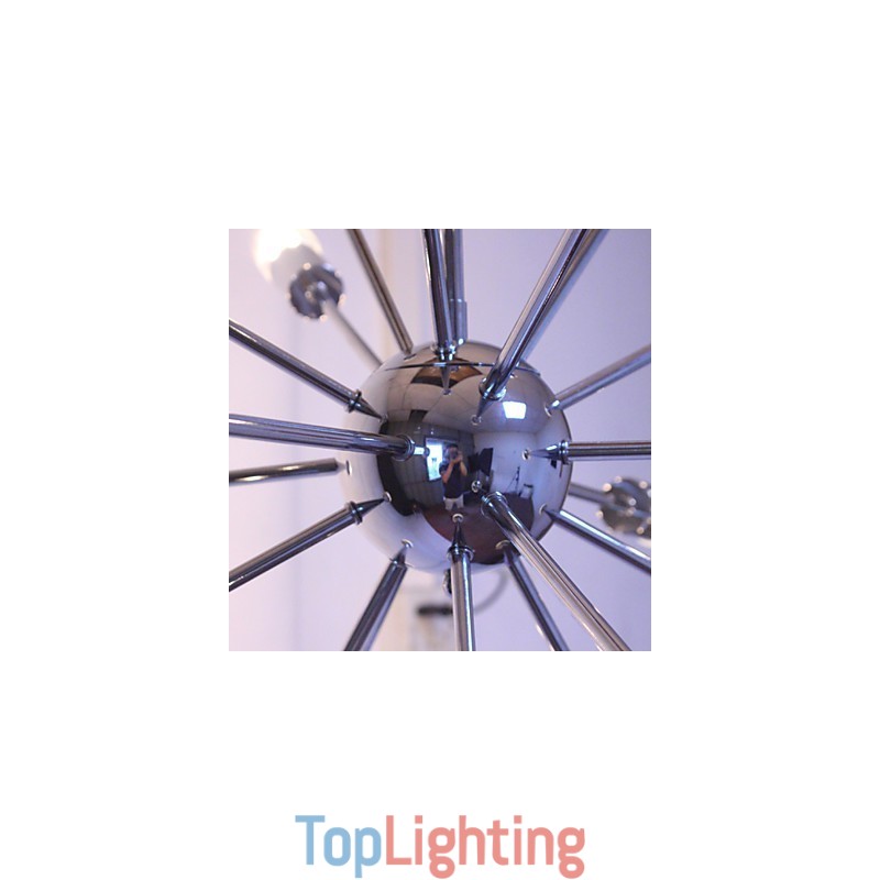 Chandelier Modern Globe Living Pendant Dining Shopping Store Night Metal Chrome