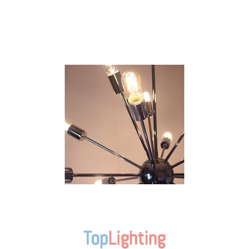 Chandelier Modern Globe Living Pendant Dining Shopping Store Night Metal Chrome