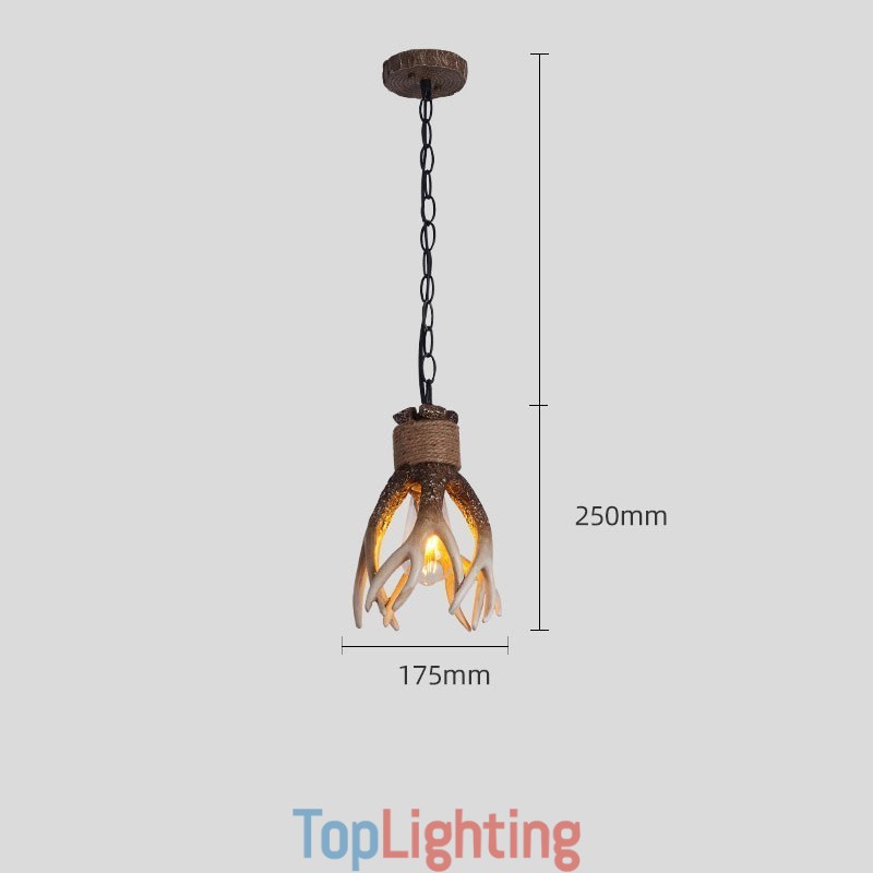 One Light Rustic Artistic Retro Antler Antique Pendant Light
