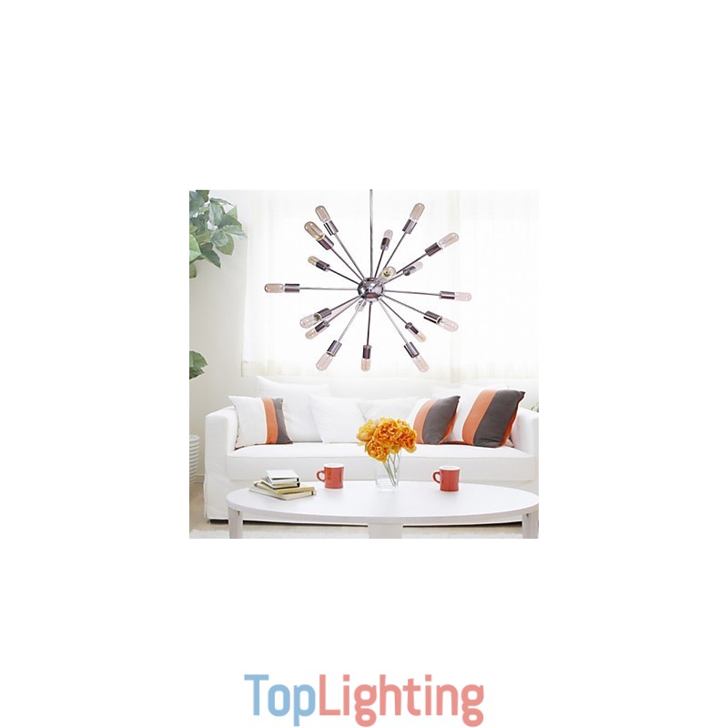 Chandelier Modern Globe Living Pendant Dining Shopping Store Night Metal Chrome
