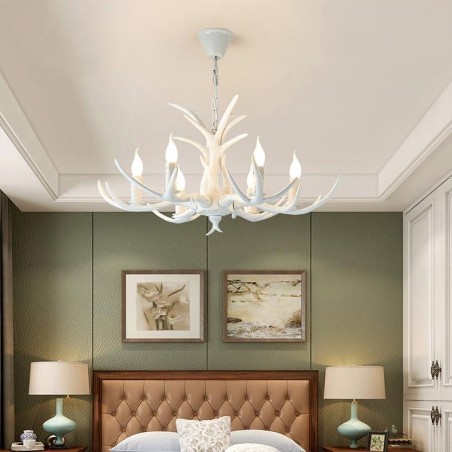 6 Light White Rustic Artistic Retro Antler Antique Chandelier 6 Light White Rustic Artistic Retro Antler Antique Chandelier