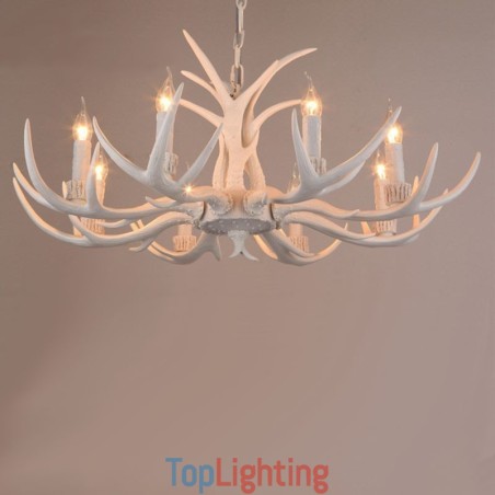 8 Light White Rustic Artistic Retro Antler Antique Chandelier 8 Light White Rustic Artistic Retro Antler Antique Chandelier