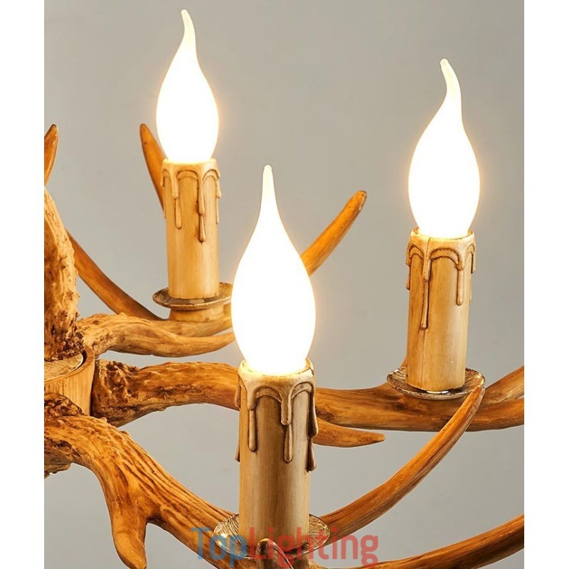 4 Light Rustic Artistic Retro Antler Antique Chandelier