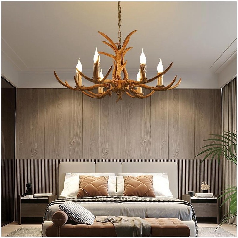 6 Light Rustic Artistic Retro Antler Antique Chandelier