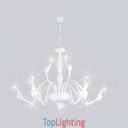 15 Light White Modern Contemporary Electroplated Metal Chandelier 15 Light White Modern Contemporary Electroplated Metal Chandelier