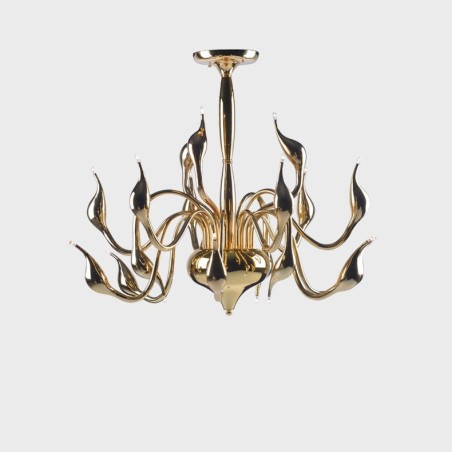 15 Light Gold Modern Contemporary Electroplated Metal Chandelier 15 Light Gold Modern Contemporary Electroplated Metal Chandelier