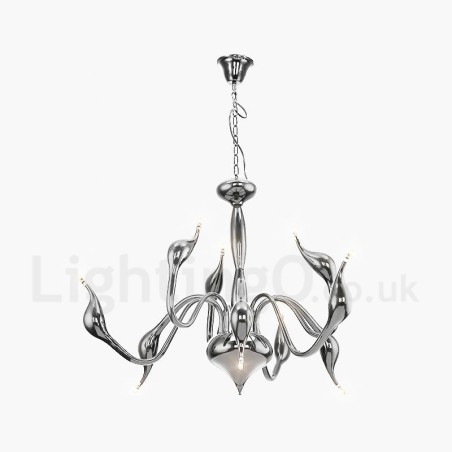 9 Light Chrome Gold Modern Contemporary Electroplated Metal Chandelier 9 Light Chrome Gold Modern Contemporary Electroplated Metal Chandelier