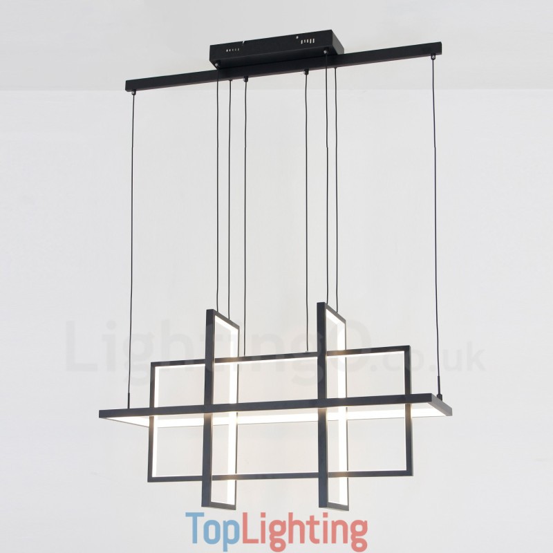 Dimmable Pendant Light Modern Design Four Rectangles