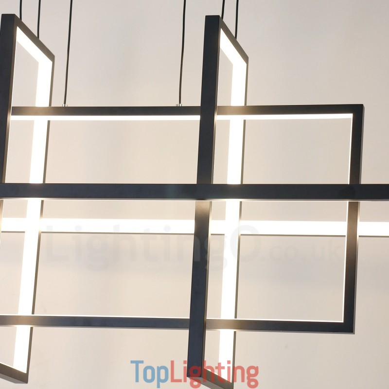 Dimmable Pendant Light Modern Design Four Rectangles