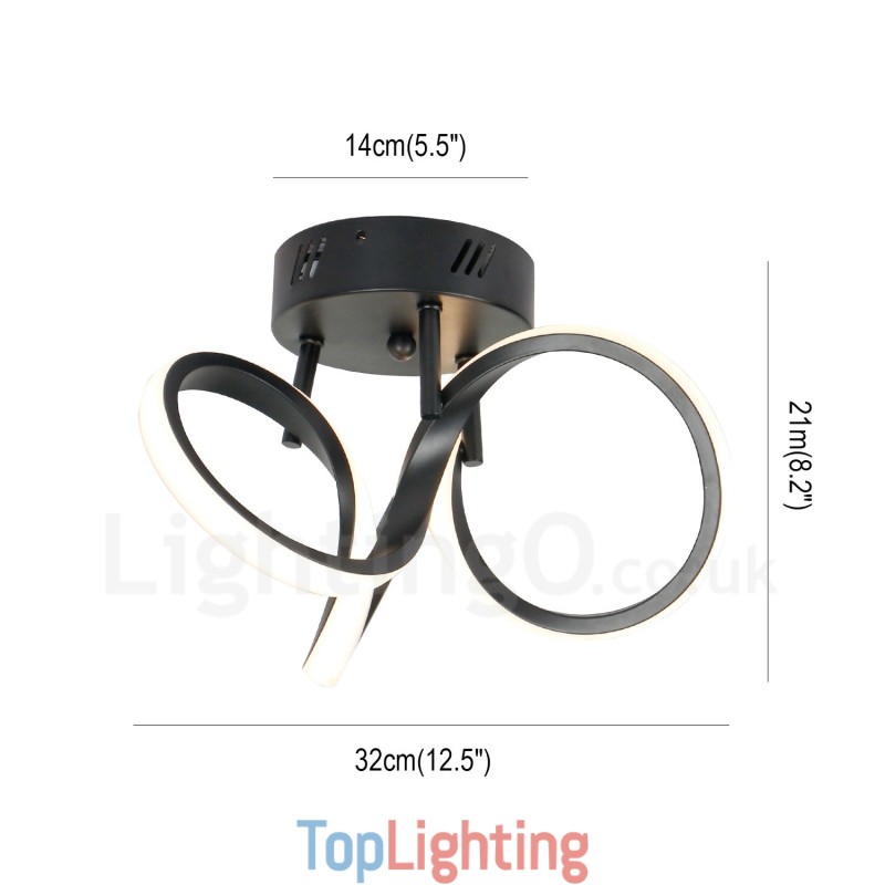 Triac Switch Dimmable Black Modern Contemporary Nordic Style Flush Mount Round Ceiling Light