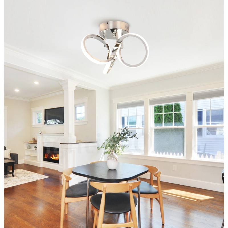 Triac Switch Dimmable Chrome Modern Contemporary Nordic Style Flush Mount Round Ceiling Light