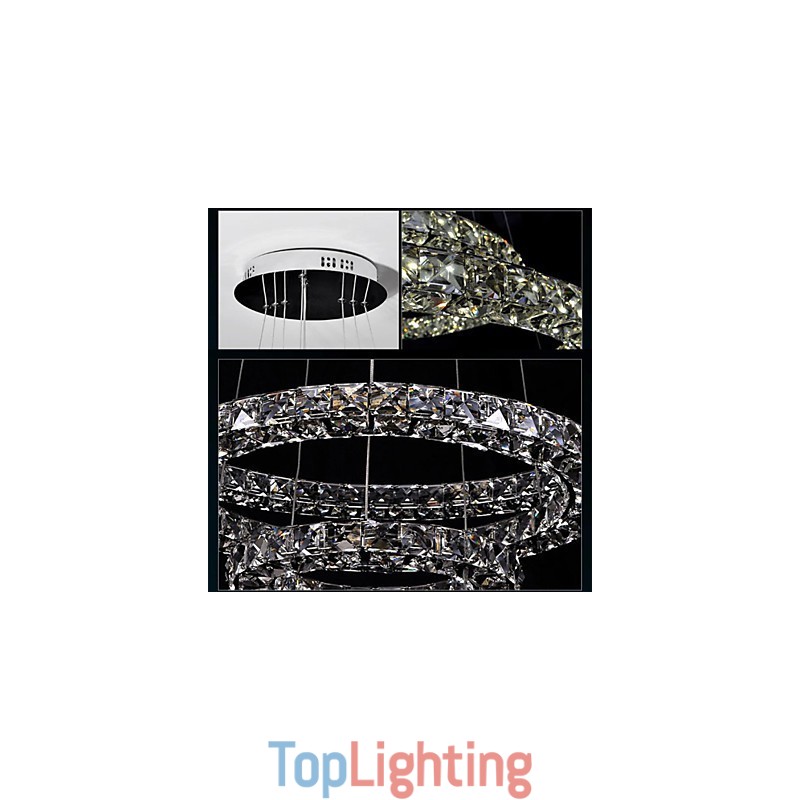 Crystal Pendant Lighting Modern Single D40CM Three Sides K9 Crystal Indoor Ceiling Lights Lamp Fixtures