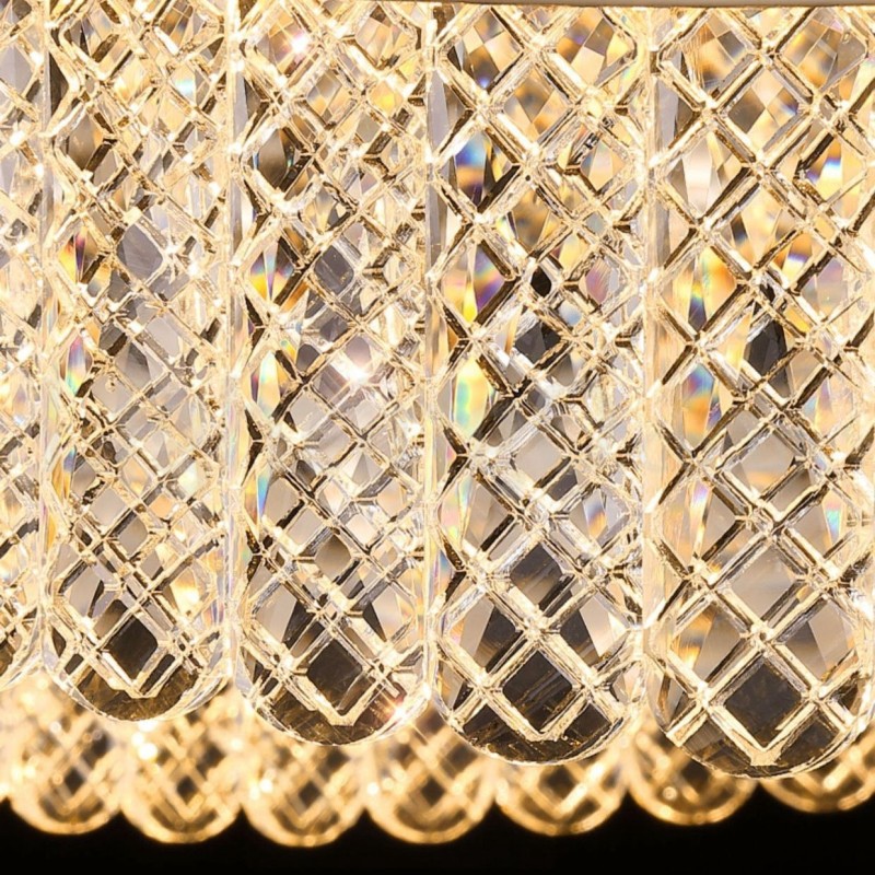 Square Crystal Pendant Light 1 2 Rings K9 Crystal Indoor Ceiling Luminaire