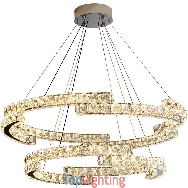 Round Crystal Pendant Light Luxury K9 Crystal Indoor Ceiling Luminaire