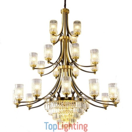 Big Luxury Copper Crystal Chandelier for 12+8+4 Light Holder