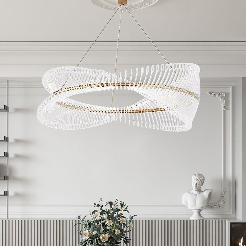 Postmodern Strip Circle Pendant Light