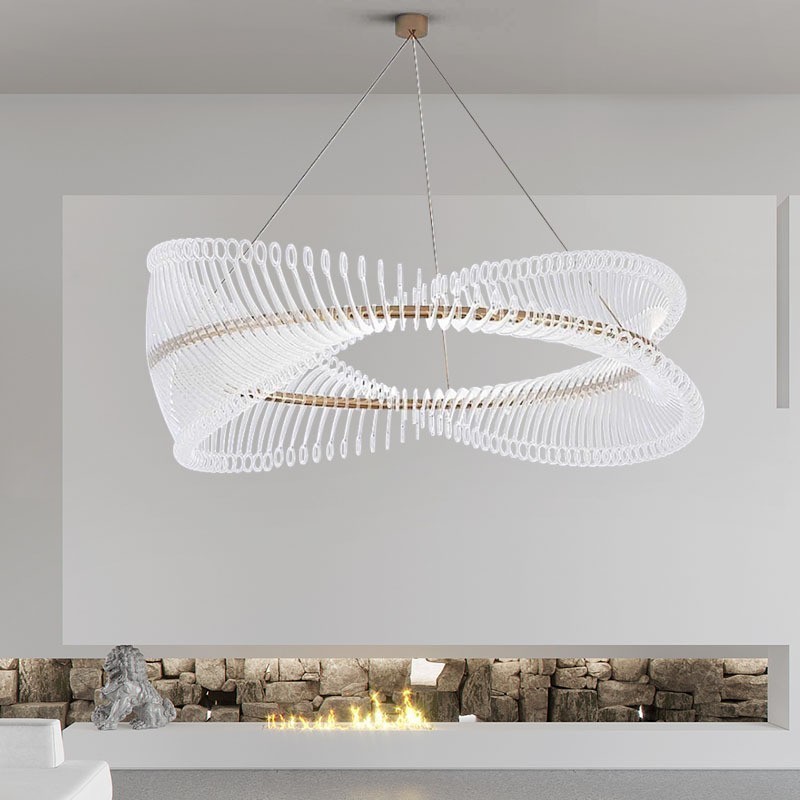 Postmodern Strip Circle Pendant Light