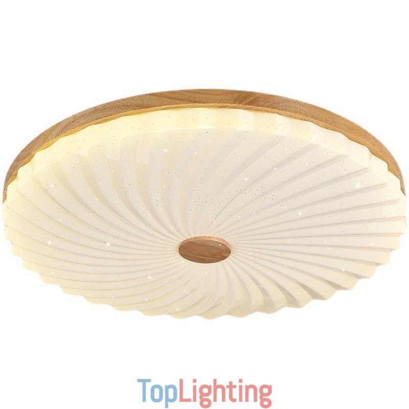 Nordic Round Simple Modern Solid Wood Flush Mounted Ceiling Light