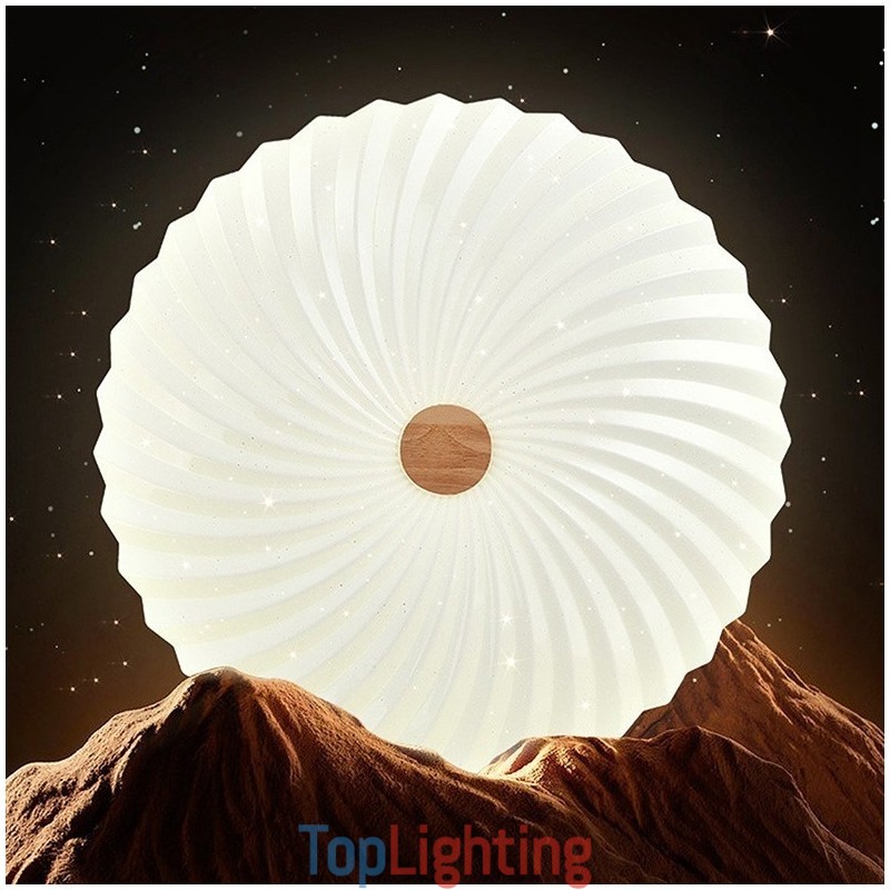 Nordic Round Simple Modern Solid Wood Flush Mounted Ceiling Light